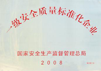 2008年我公司獲“一級質量標準化企業(yè)”稱號